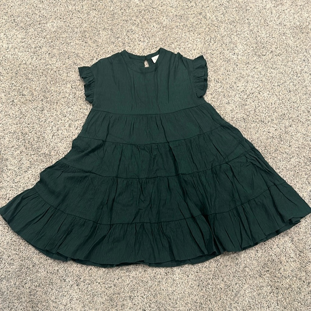 Aura green crepe style mini dress
